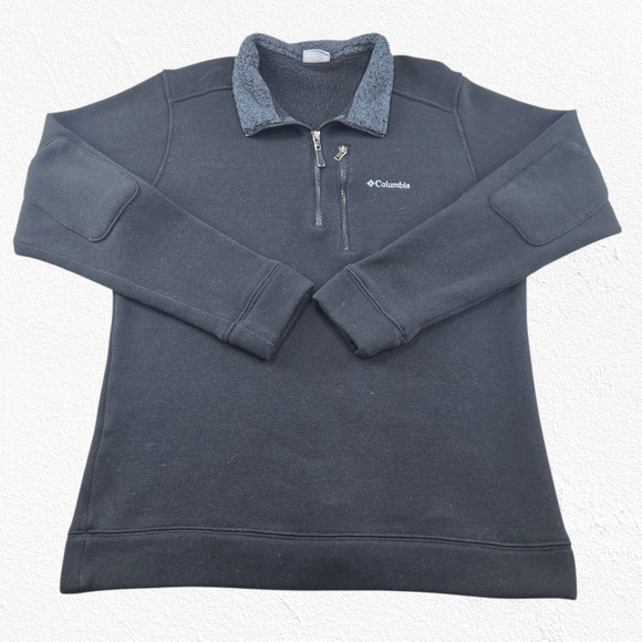 Columbia Black Fleece Quarter Zip Pullover Sherpa Lined Casual Outdoor Size XXL - Picture 1 of 8